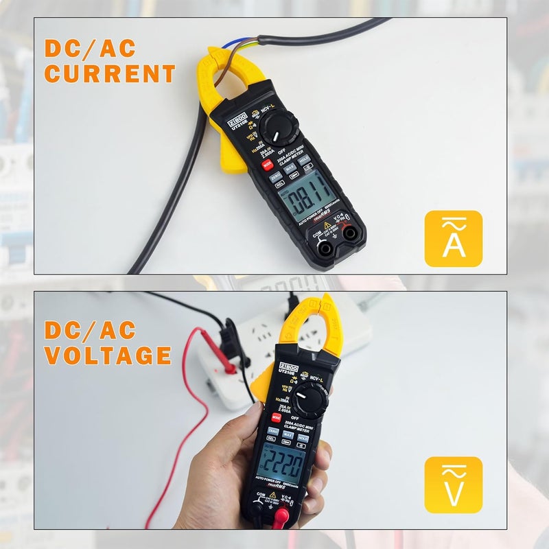 ZIBOO UT210E Mini Handheld Clamp Meter, True RMS AC/DC,6000 Counts Voltmeter Continuity Tester Capacitor HVAC Tool Multi Tester - Image 4